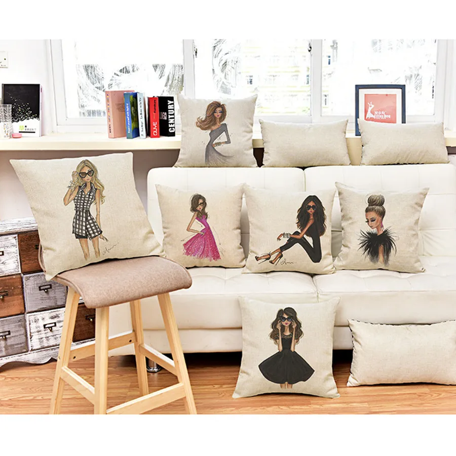 Лидер продаж 2019 модная декоративная подушка с длинными волосами для женщин и