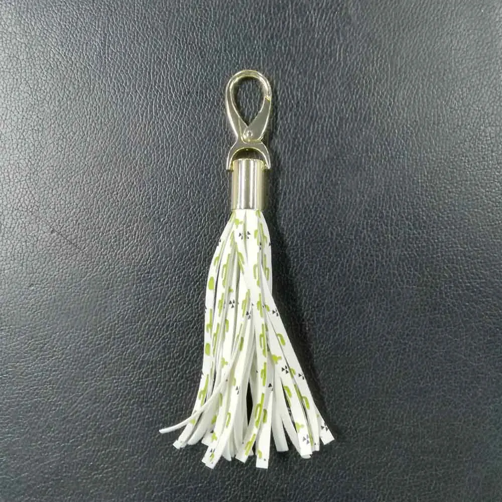 Cacus Leather Bag Tassel Clip Wholesale Blanks Printed Leopard Keychain Fob With Hook 4colors Charm Gift DOM1061256 | Багаж и сумки