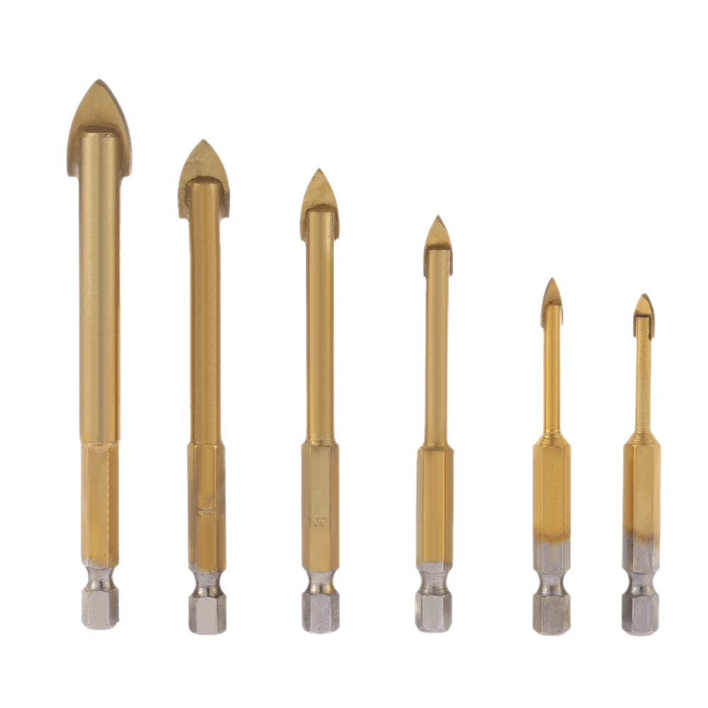 6 шт. тонкое сверло из стекла твердосплавное титановое покрытие треугольные