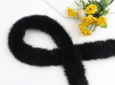 black 2 метра, Meetee, 6 см, искусственный кроличий мех, лента, отделка ленты, сделай сам, ручная работа, пуховик, Декор, Швейные сумки, аксессуары для одежды, ремесло - Цвет: black