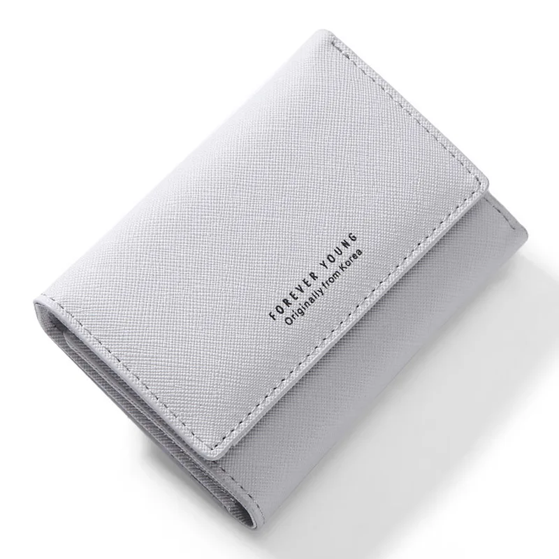 Бренд weichen Trifold женский кошелек с отделением для монет сзади, шикарный лаконичный стиль, маленькие кошельки для женщин, высокое качество, Дамский кошелек - Цвет: Gray