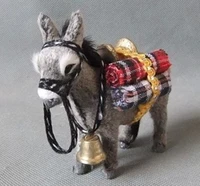 simulation gray donkey 1110cm hard modelpolyethylenefur donkey toy home decoration xmas gift 0876
