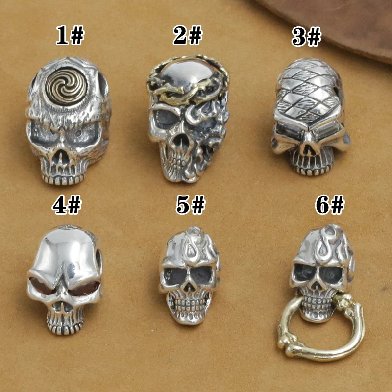 Новинка! Кулон в виде черепа из серебра 925 пробы винтажный кулон скелета тайского
