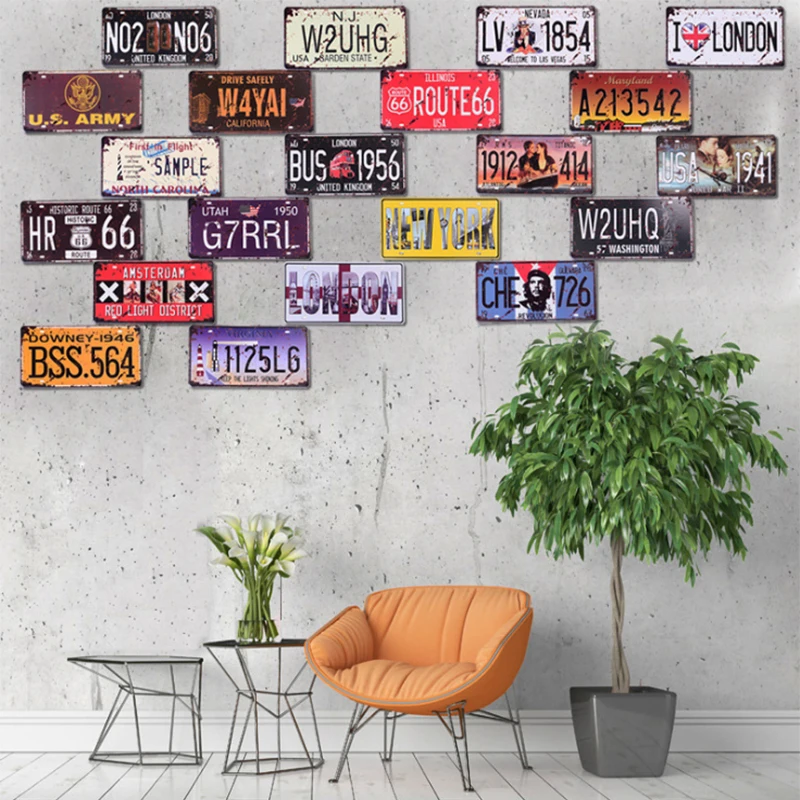 1 шт. металлический постер в стиле ретро номерной знак винтажный Декор стен бара