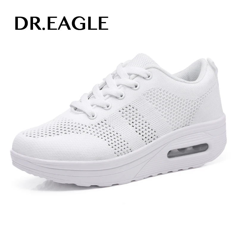 Женские кроссовки для бега DR.EAGLE спортивные белого цвета без потери веса с