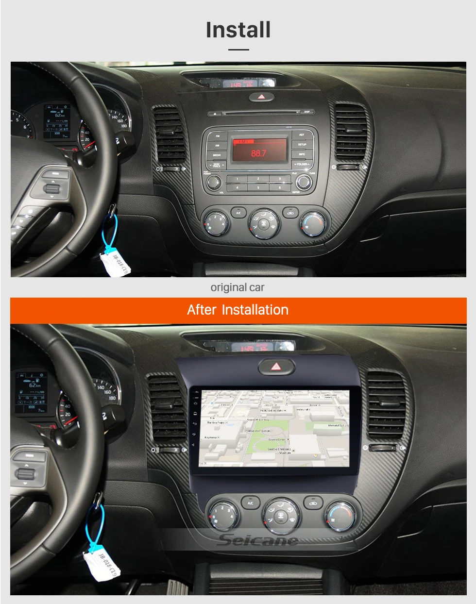 Seicane 2Din Android 8,1 Автомобильный gps радио головное устройство для KIA K3 CERATO FORTE 2013 gps мультимедийный плеер Зеркало Ссылка