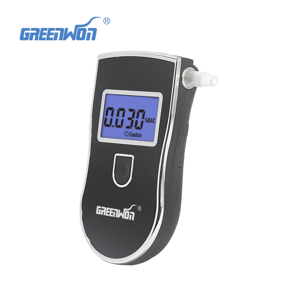 

Free shipping! GREENWON Patent Digital Breath Alcohol Tester with digital LCD display & blue backlight & Mouthpieces