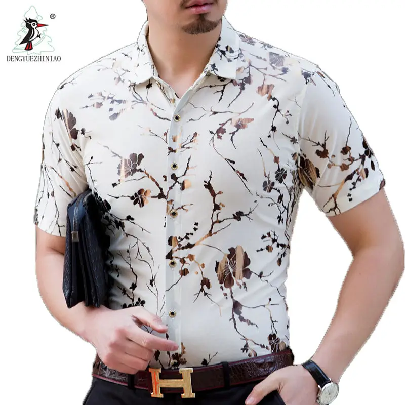 2017 Бесплатная доставка Одежды с коротким Рукавом Slim Fit Мужчины Рубашка Turn Down