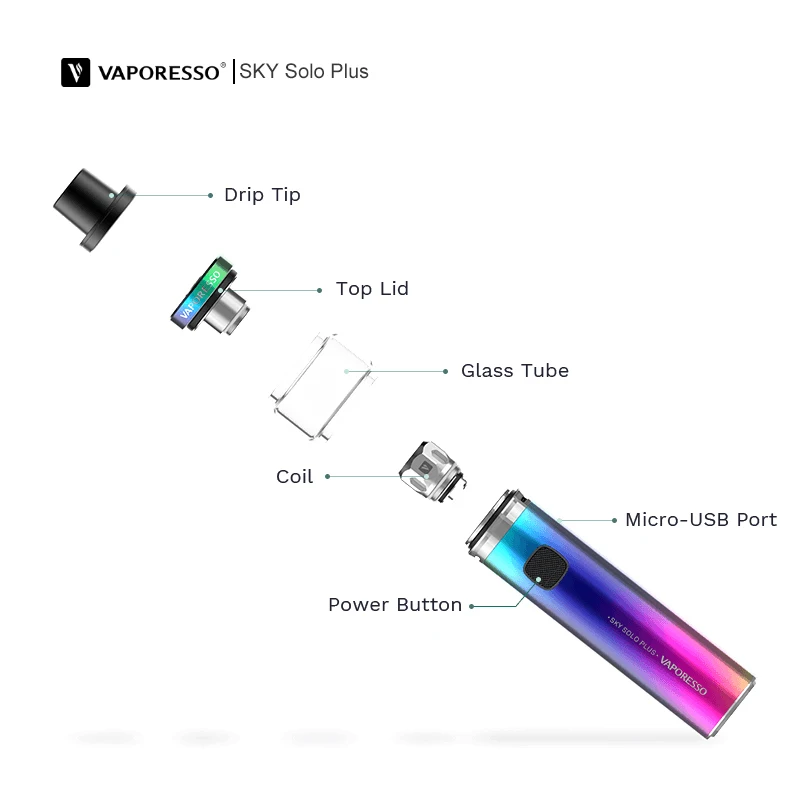 Vaporesso Sky Solo plus vape комплект с 8 мл/2 мл емкости контейнер для ручек капельный