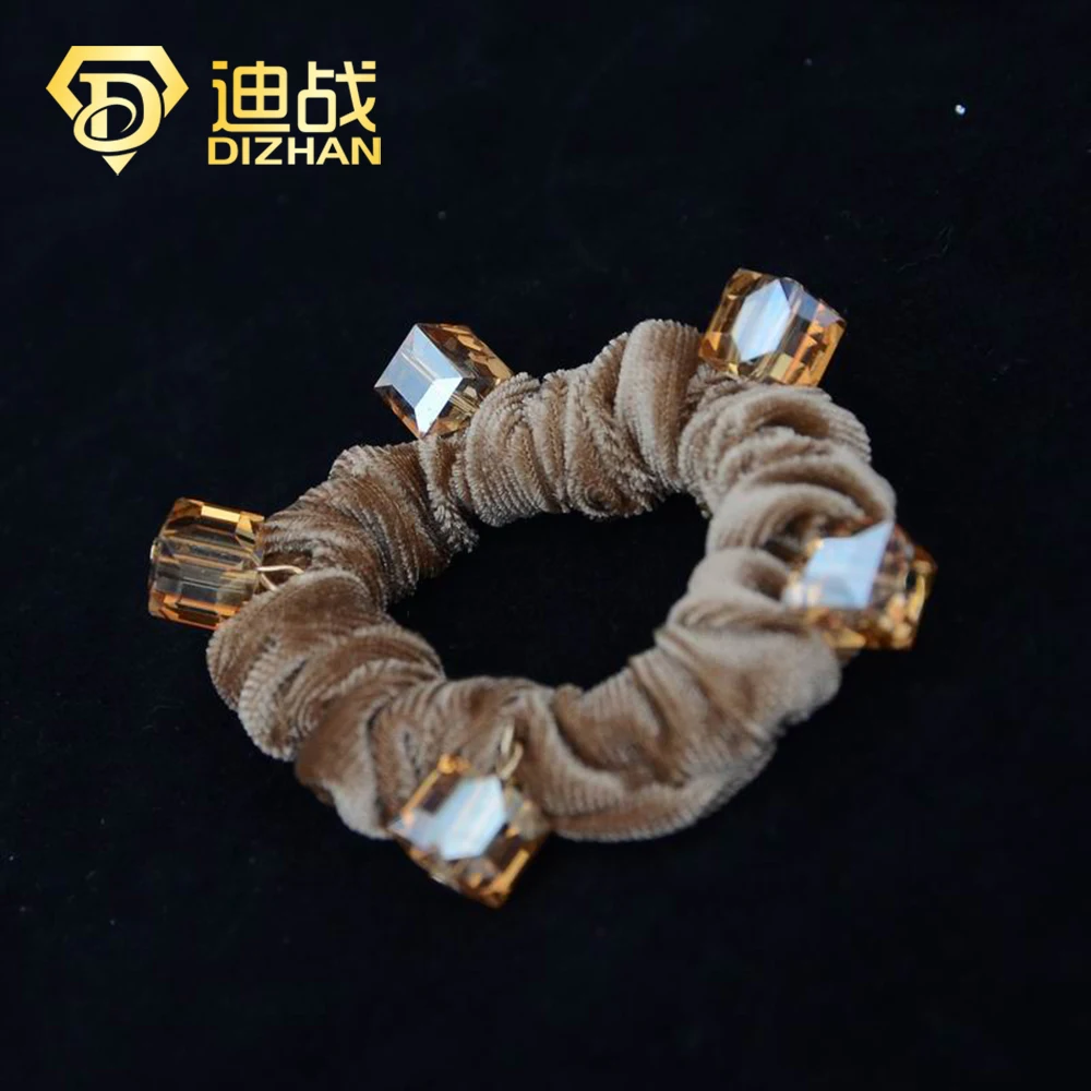 1 шт. Женская Вельветовая резинка для волос с кристаллами|jewelry cooper|jewelry codejewelry flash |