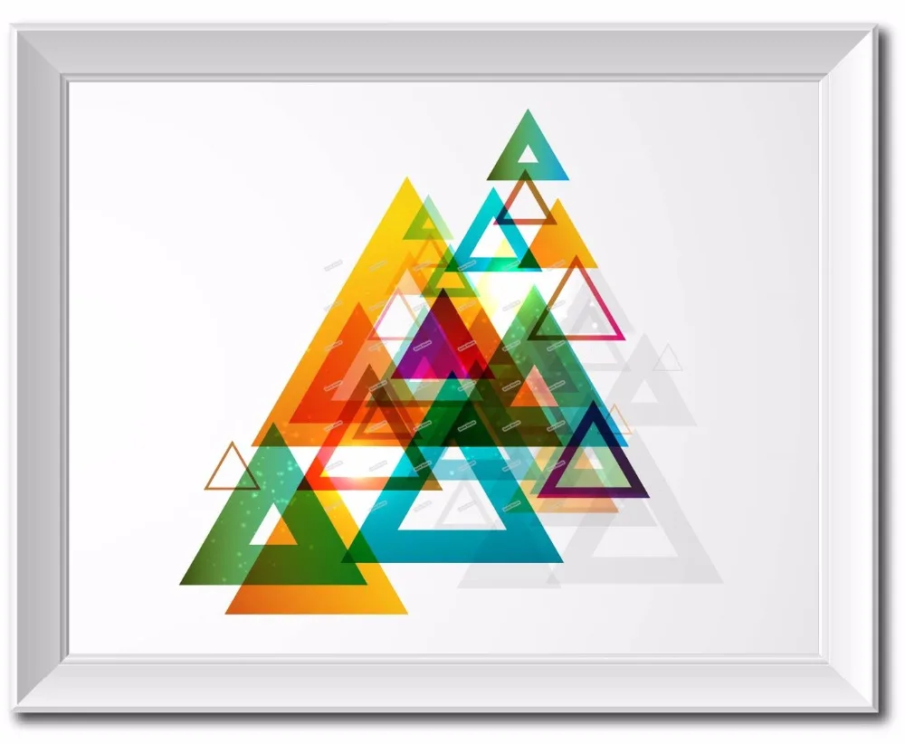 Поли Современная Геометрическая треугольная Картина на холсте настенный