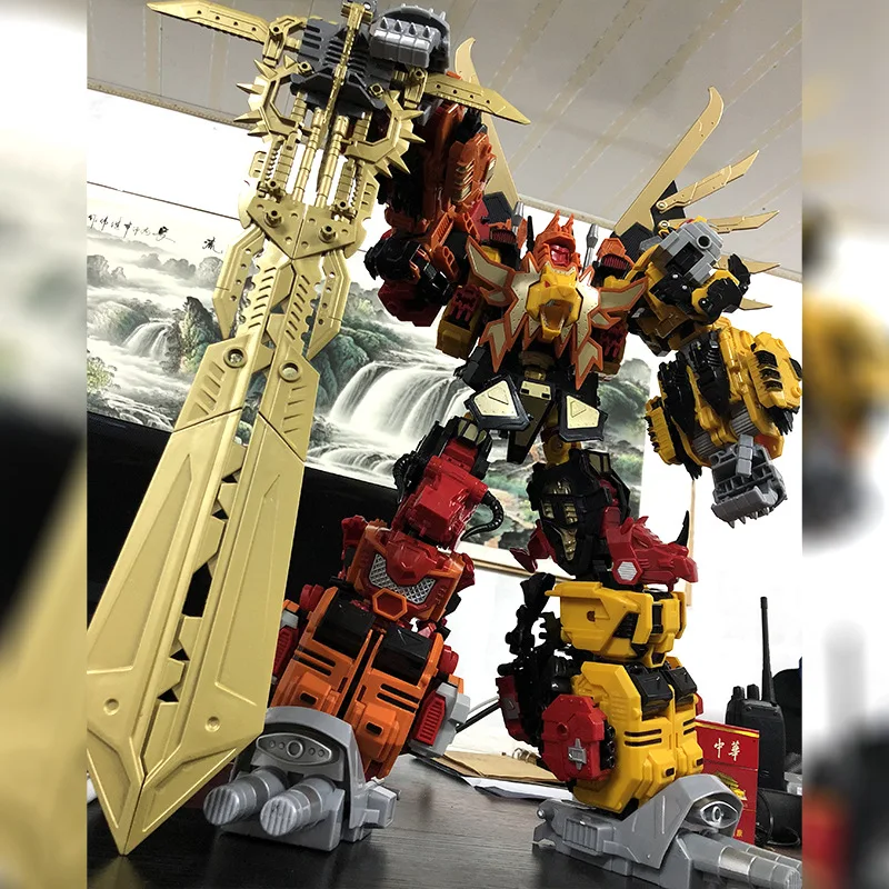 60 см большой 6 в 1 Роботы Dinobots Combiner динозавр Рейнджерс фигурка трансформации роботы Дети Лучшие подарки Megazord игрушки