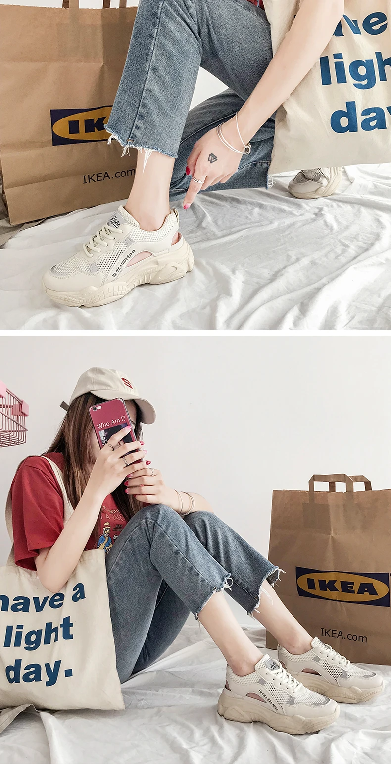Г., женские босоножки новые летние кроссовки на платформе дышащая прогулочная обувь для папы женские кроссовки на массивном каблуке, tenis feminino