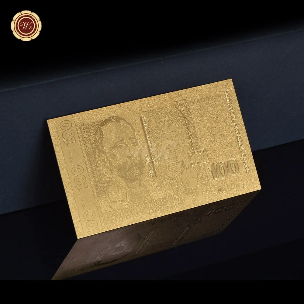 

High Quality Bulgaria Gold Banknote 100 Gold Foil Plated Best Business Gift And Decoration Collection For Friend Dropshipping