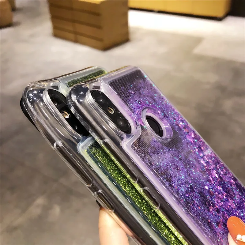 Cute love heart Dynamic Liquid Quicksand TPU Soft Case For XiaoMi RedMi Note 7 6 Pro 5 Plus S2 4X 4A 5A 6A Cover Phone Cases |