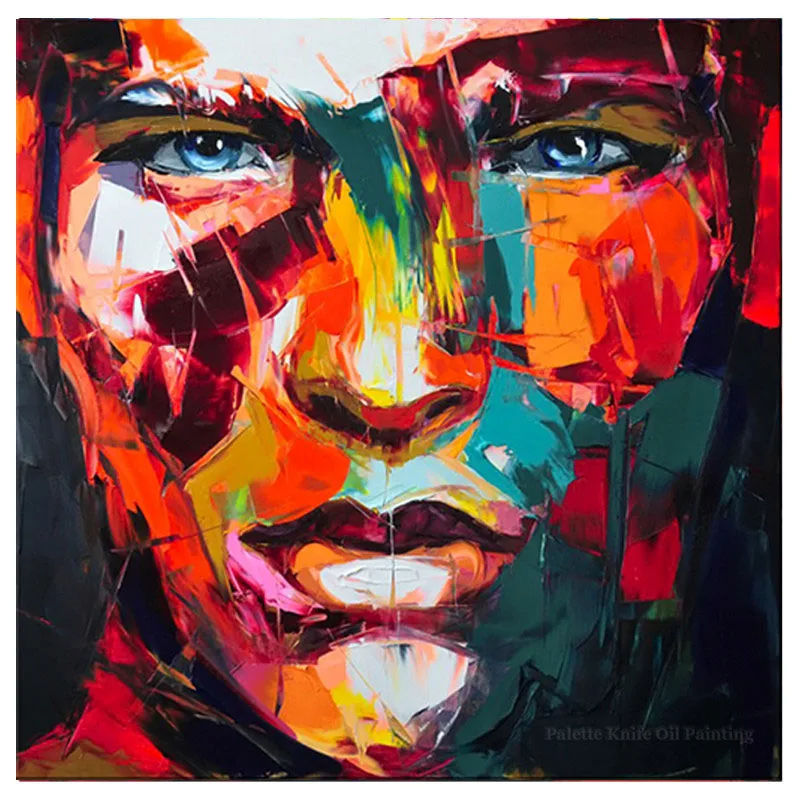 Франсуаза Nielly палитра нож портрет Лицо Картина маслом Ручная роспись персонаж рисунок холст стены искусства картина для гостиной - Цвет: Style B