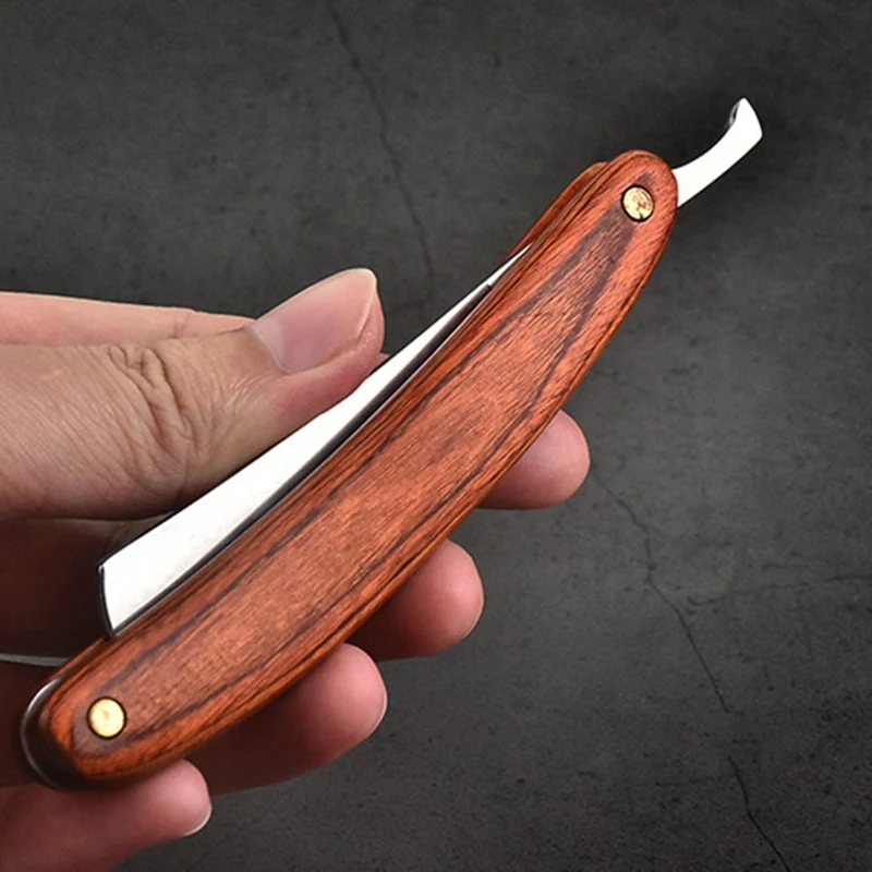 Vintage Old Style Straight Edge Steel Barber Razor Folding Shaving Knife Hair Removal Tools Wood Handle | Красота и здоровье