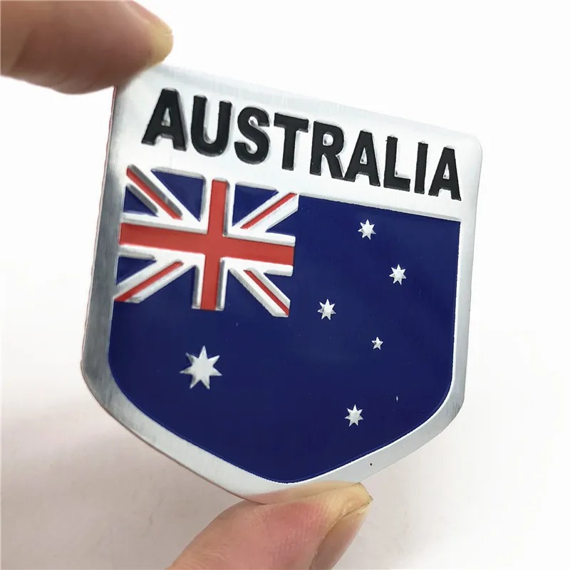3D Aluminium Alloy Australia Flag Union Emblem Badge Car Window Bumper Decoration Sticker Motorcycle Racing Sports Decal | Автомобили и