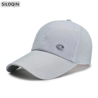 siloqin adjustable size mens ventilation mesh baseball caps snapback cap summer womens ponytail breathable net cap visor hat
