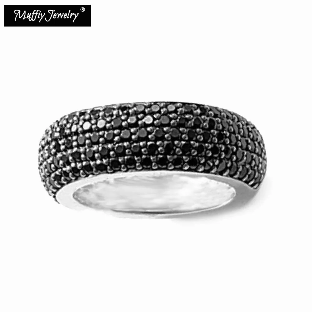 Кольцо Вечности с черным цирконием серебро 925 пробы подарок для мужчин и женщин в