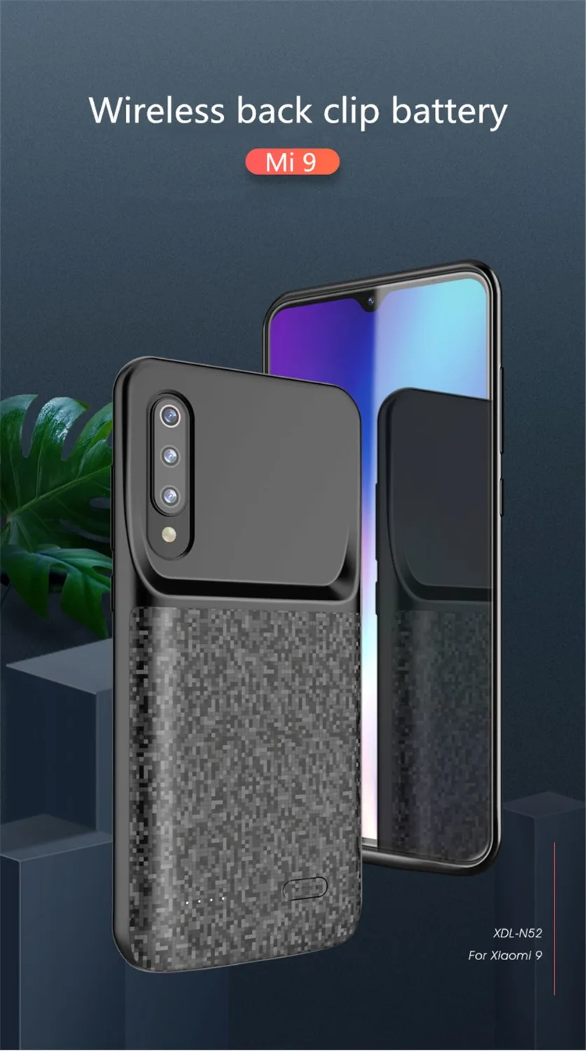 4700 мАч, беспроводной Чехол для зарядного устройства для Xiaomi Mi 9 SE, чехол с зажимом на заднюю панель, портативный внешний аккумулятор, чехол для зарядки