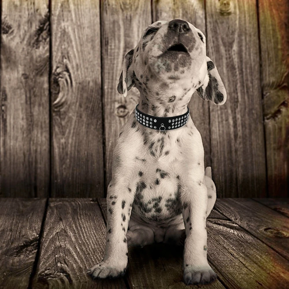 3 ряда стразы замша кожа ошейники для собак кристалл Диамант собака Кот Щенок 6