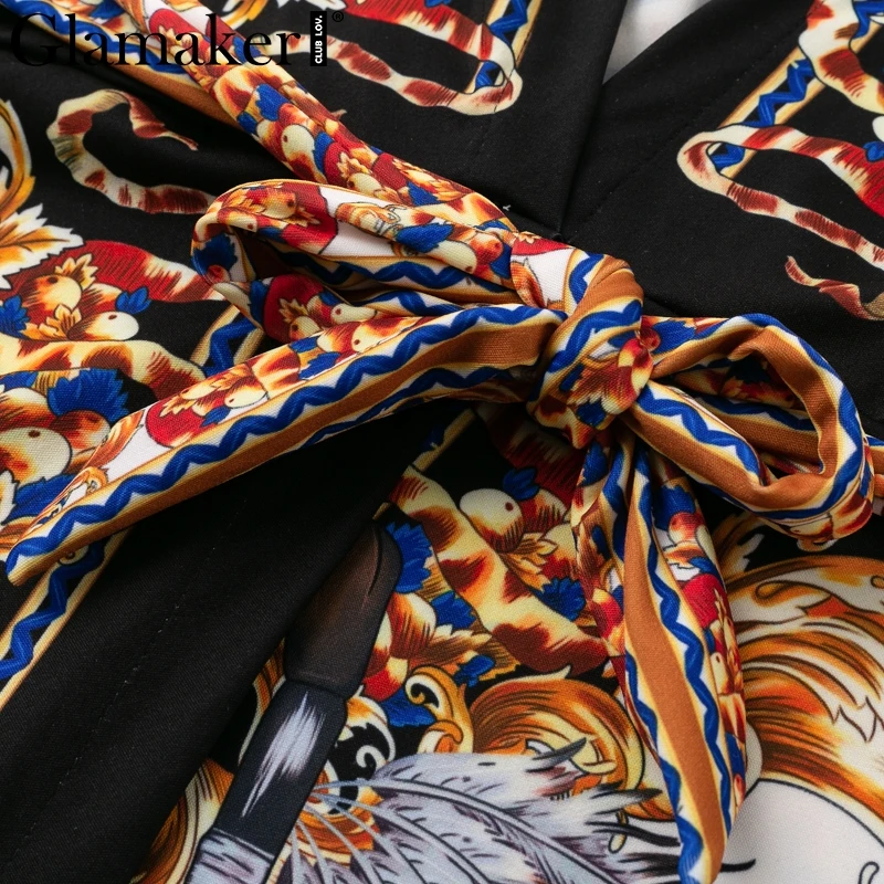 Женское платье рубашка с длинным рукавом и глубоким v образным вырезом Glamaker