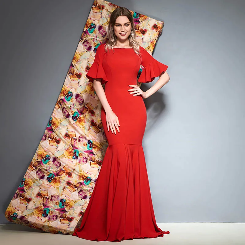 Tanpell длинное вечернее платье красное с оборками рукавами длиной до пола русалки