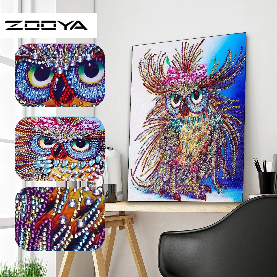 ZOOYA 5D DIY Алмазная Рождественская карта мультяшная картина сова вышивка крестом