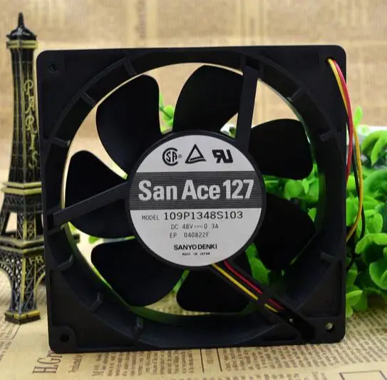 Оригинальный трехстрочный охлаждающий вентилятор SANYO 48V 0.3A 109P1348S103 12738 127*127*38 мм