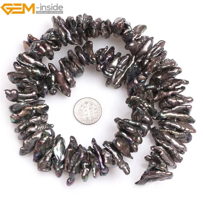 Жемчужные бусины с натуральным черным и белым жемчугом Biwa жемчужные для