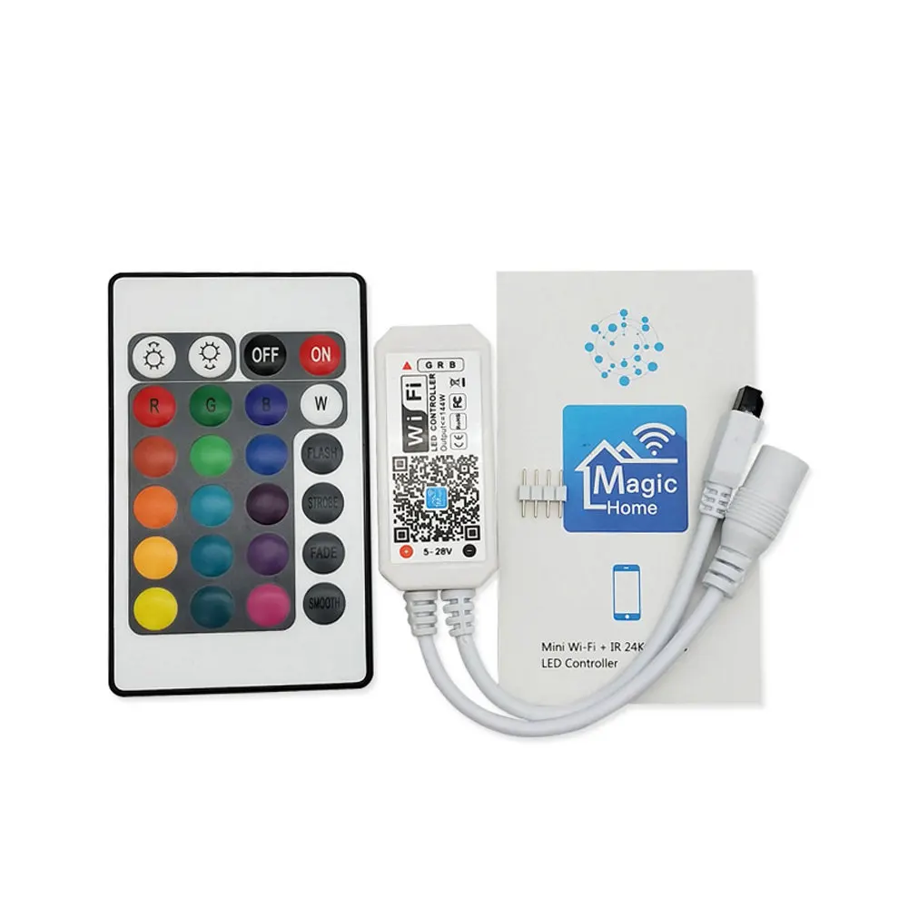 RGB IR Controller DC5-28V Мини wifi Bluetooth RGB/RGBW Led контроллер Диммер Amazon Alexa Google домашний телефон для полосы светильник - Цвет: RGB IR Controller