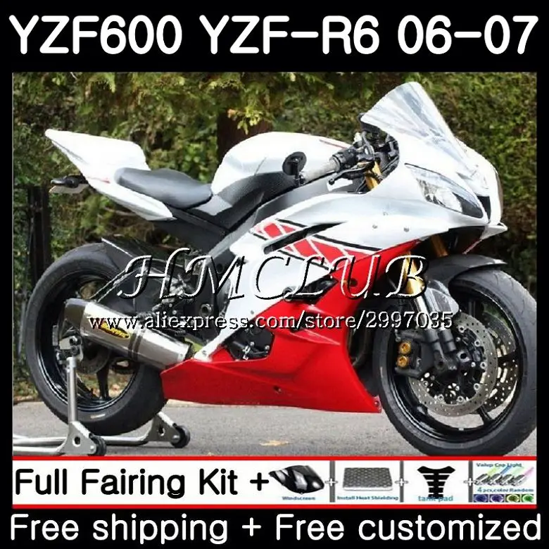 

Корпус для YAMAHA YZF R 6 YZF 600 YZF-600 YZF R6 2006 2007 Frame 16HC.8 YZF-R6 06 07 YZF600 YZFR6 06 07 обтекатель красного цвета