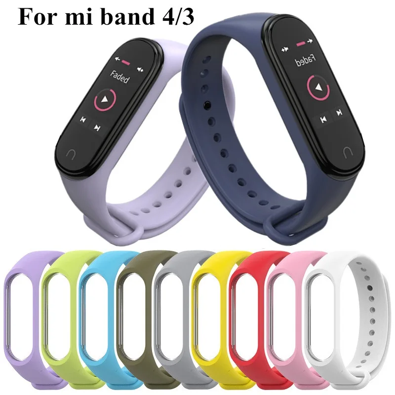 Браслет для mi Band 3 4 спортивные часы с ремешком силиконовый ремешок Mi band браслет