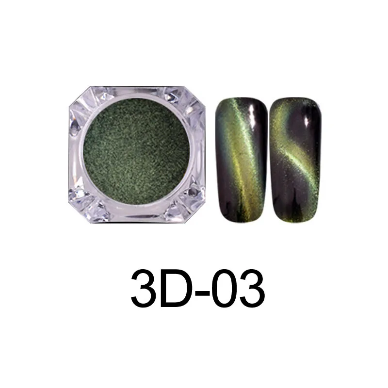 3D-03 3D эффект кошачий глаз блеск для ногтей УФ гель лак для ногтей магнит волшебное зеркало порошок пигмент инструменты для маникюра 11 цветов - Цвет: 3D-03