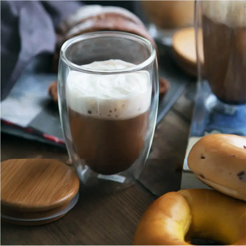 Стакан с двойными стенками чашка для чая кофейные кружки прозрачный