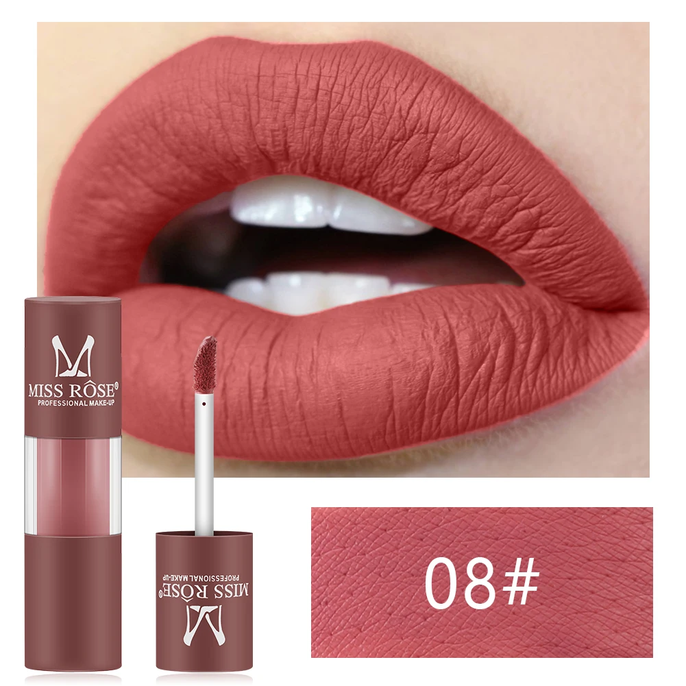 MISS ROSE Velvet матовый блеск для губ Жидкость цвета "нюд" Увлажняющая помада водопроф блеск для губ ТИНТ Макияж для губ длительная глазурь