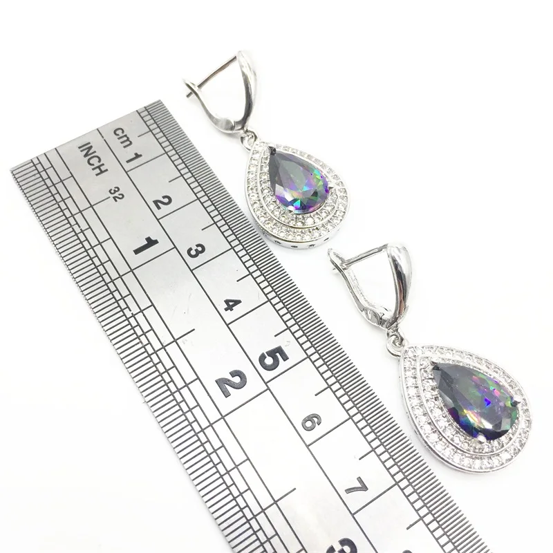 Женский комплект из колье и серёг серебра 925 пробы|jewelry sets wedding|silver jewelry setjewelry |