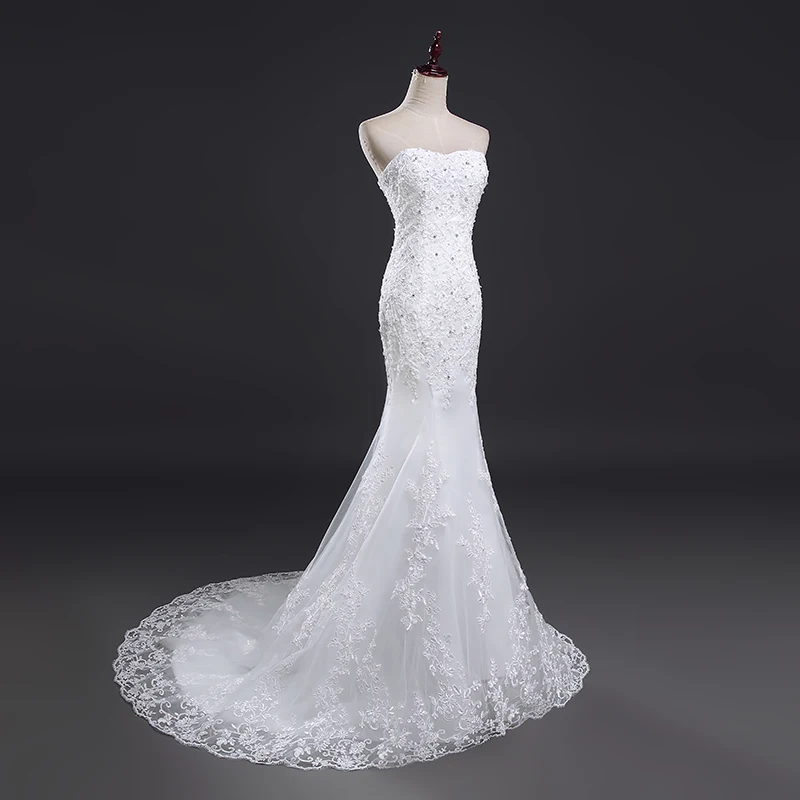 Fansmile настоящая фотография Vestidos de Novia винтажное кружевное свадебное платье русалки размера плюс свадебные платья Robe de Mariage FSM-385M