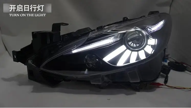 Автомобильный Стайлинг, Головной фонарь для Mazda 3, фара,, лет, Мазда 3, axela, фары, Биксеноновая фара, светодиодный DRL, Автомобильные фары