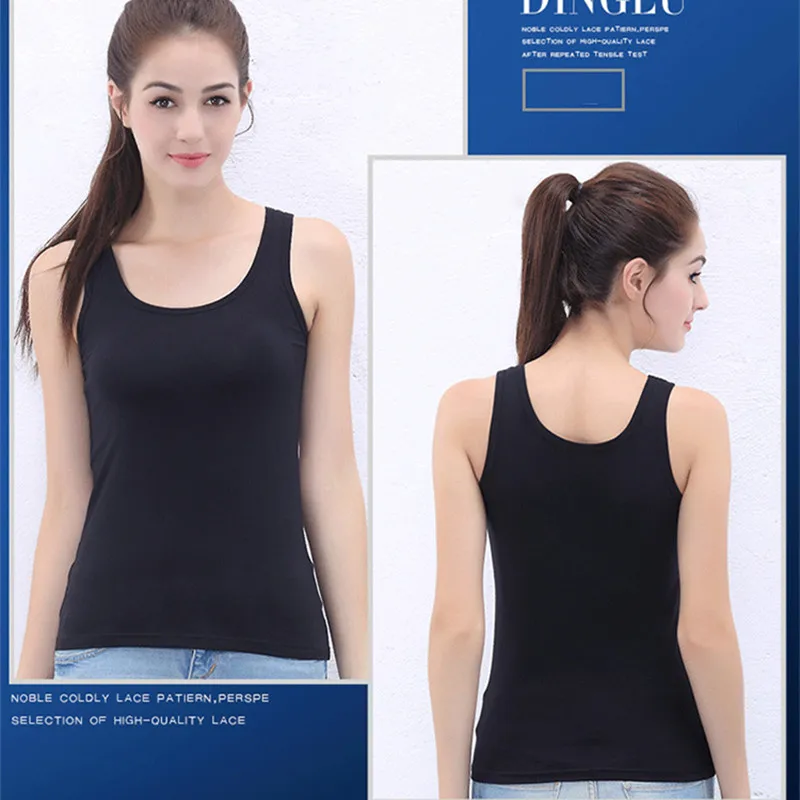 Топ женский хлопковый повседневная спортивная майка Мягкий Бюстье облегающая