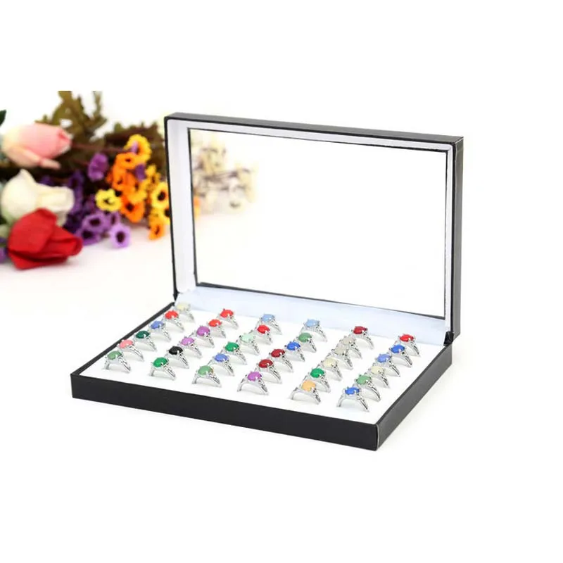 

Transparent Plastic Display Box 36 Ring Stud Earrings Storage Plate Jewelry Jewelry Display Plate