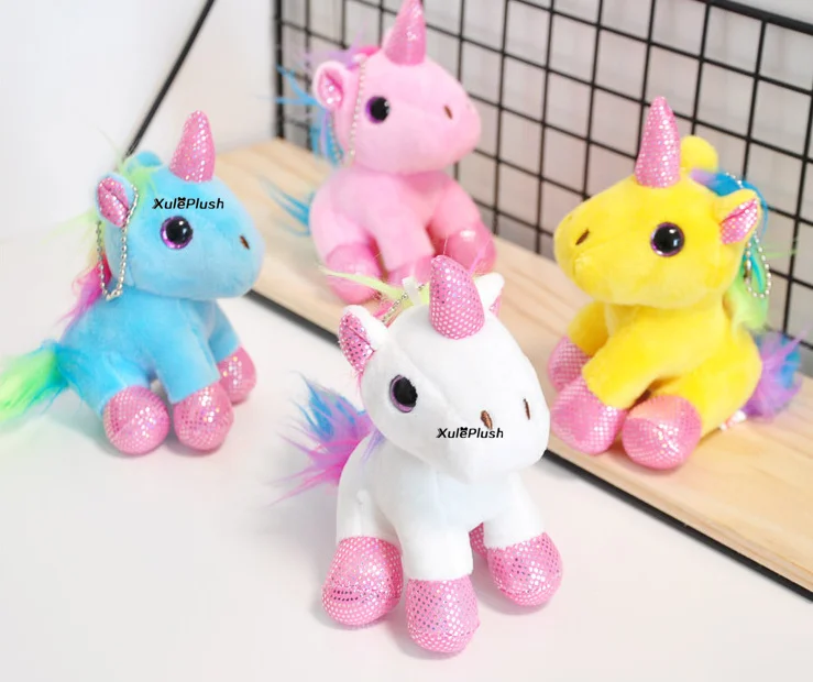 20pcs 20 шт./лот, милая плюшевая игрушка в виде лошади, 10-13 см, брелок для ключей, плюшевые игрушки в виде животных, детская развивающая мягкая игрушка - Цвет: 20pcs