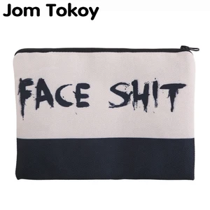 Jom Tokoy 3D печать лица, Несессер для путешествий, органайзер для макияжа, женские косметички с буквами на молнии