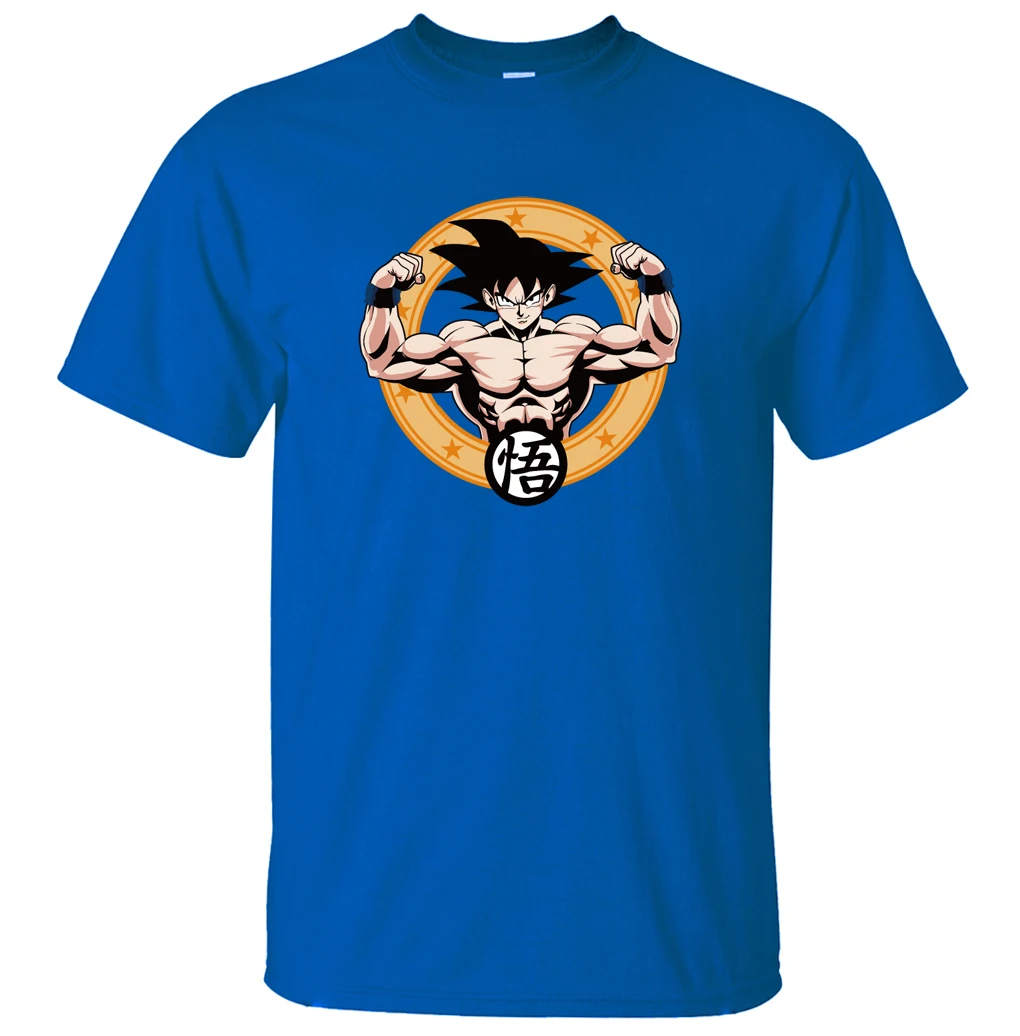 Japanese Anime Dragon Ball Z Goku Printed Men T Shirt 2018 Summer Hot Sale T-Shirts 100% Cotton Harajuku Style Camisetas Hombre | Мужская