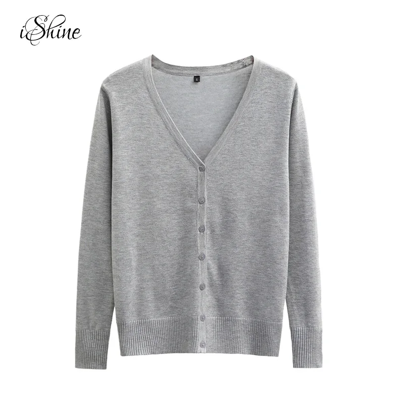 Женский длинный рукав вязаный кардиган куртка 2017 Новый v-образный вырез женский