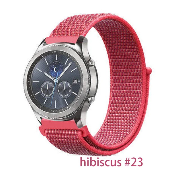 hibiscus 23 Gear s3 Frontier ремешок для samsung Galaxy watch 46 мм активный 2 42 мм amazfit ремешок Bip 20 мм 22 мм ремешок для часов huawei watch gt ремешок - Цвет ремешка: hibiscus 23