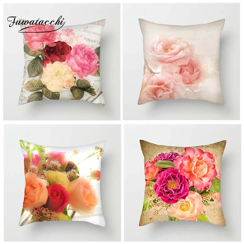 Fuwatacchi разнообразный чехол для романтической подушки в Париже розовый красный