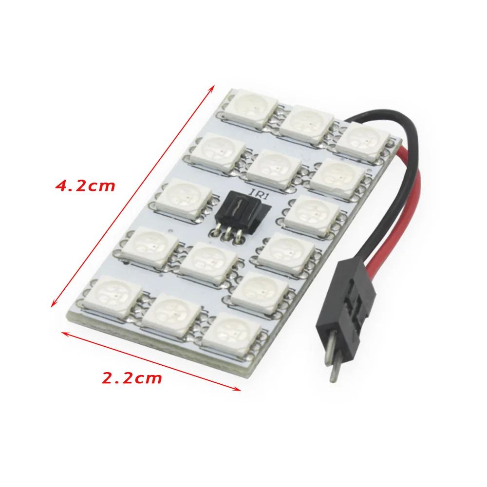 2 предмета в комплекте 12/15/24/36x5050 SMD Светодиодная панельная лампочка красочные изменение с пульта дистанционного управления T10 цветная(RGB) 31 мм 36 мм 39 мм 42 мм база AC/DC 12V