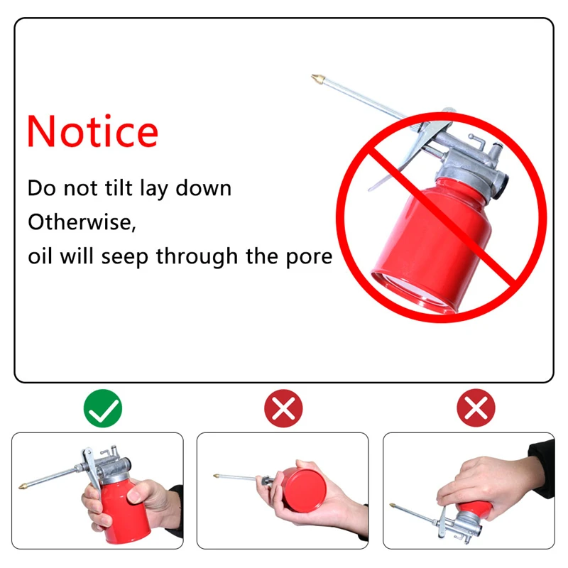 

Boerray 2 Pcs 250ml High Pressure Pump Oiler Cans Portable Lubrication Oil Can Machine Oiler Spray Gun
